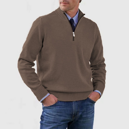 Herrenpullover mit halbem Reißverschluss I Ideal für Herbst und Winter