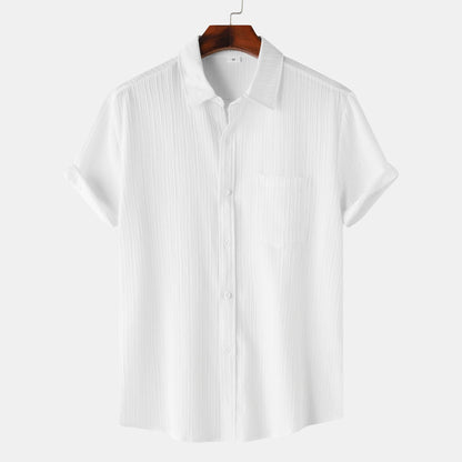 Herren Einfarbiges Polo-Kragen Kurzarm-Shirt Ideal für den Sommer