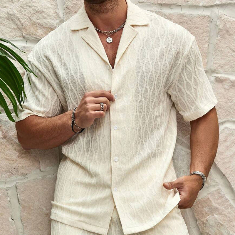 Herren-Sommer-Freizeit-Set mit Kurzarmhemd und passenden Shorts
