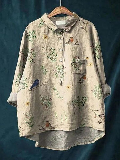 Bluse mit Blumenmuster aus leichtem Stoff | Ideal für Frühling und Sommer