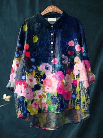 Bluse mit Blumenmuster aus leichtem Stoff | Ideal für Frühling und Sommer