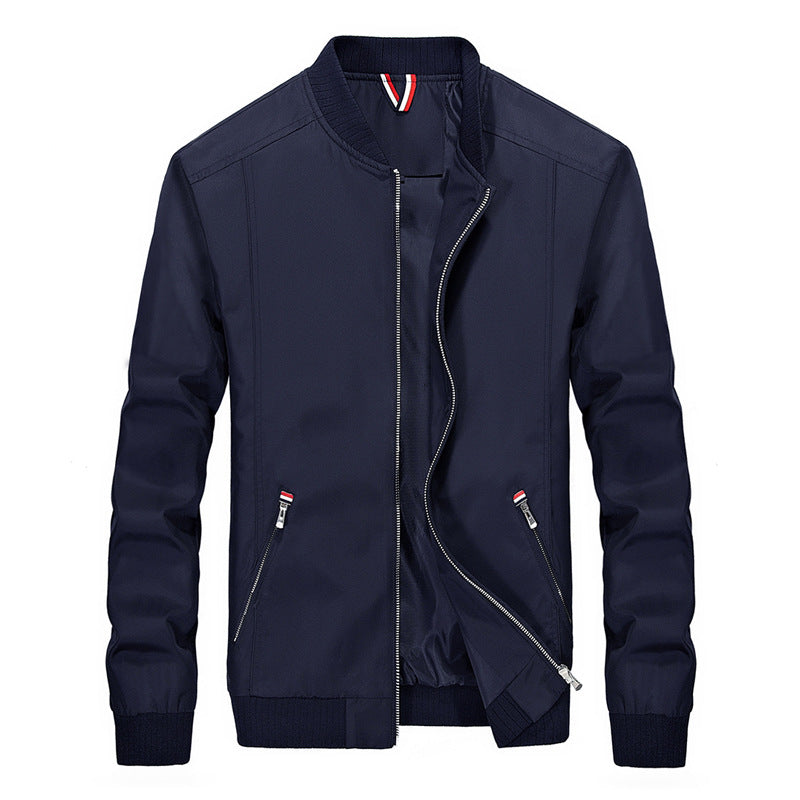 Herren Leichte Stehkragen-Zipperjacke | Ideal für Frühling und Herbst