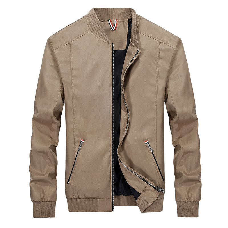 Herren Leichte Stehkragen-Zipperjacke | Ideal für Frühling und Herbst