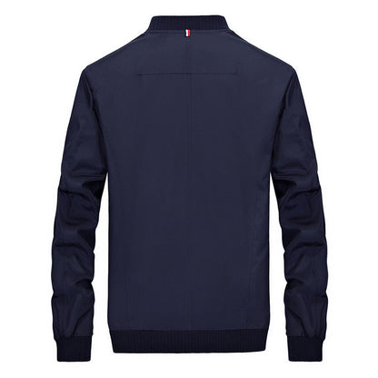 Herren Leichte Stehkragen-Zipperjacke | Ideal für Frühling und Herbst