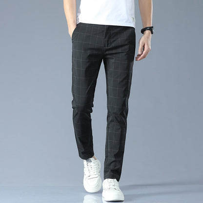 Herren Karo-Cropped-Hose aus Ice Silk | Ideal für den Sommer
