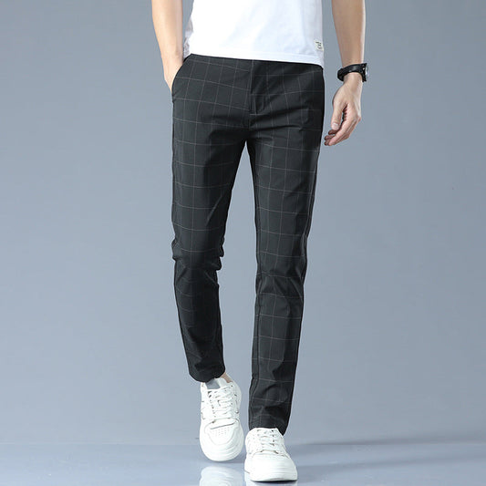 Herren Karo-Cropped-Hose aus Ice Silk | Ideal für den Sommer