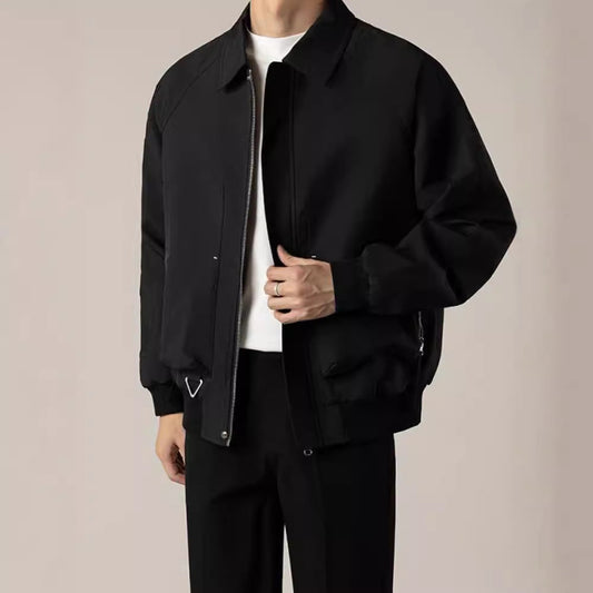 Herren Kurzjacke mit Reverskragen und lockerer Passform | Ideal für Frühling und Herbst