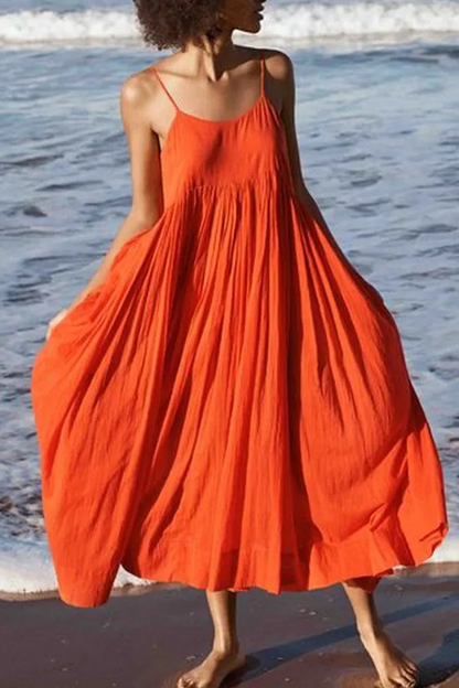Lagenlook-Midikleid mit Patchwork und Spaghettiträgern | Ideal für den Sommer