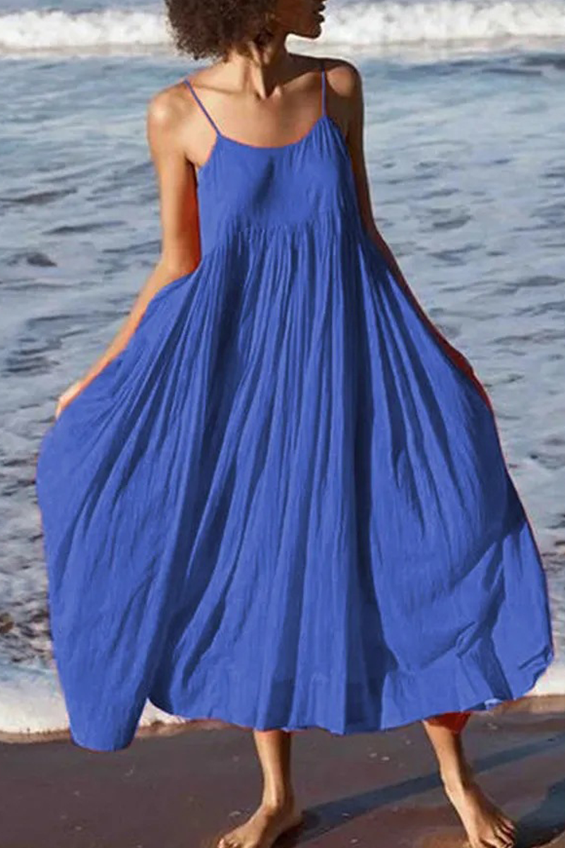 Lagenlook-Midikleid mit Patchwork und Spaghettiträgern | Ideal für den Sommer