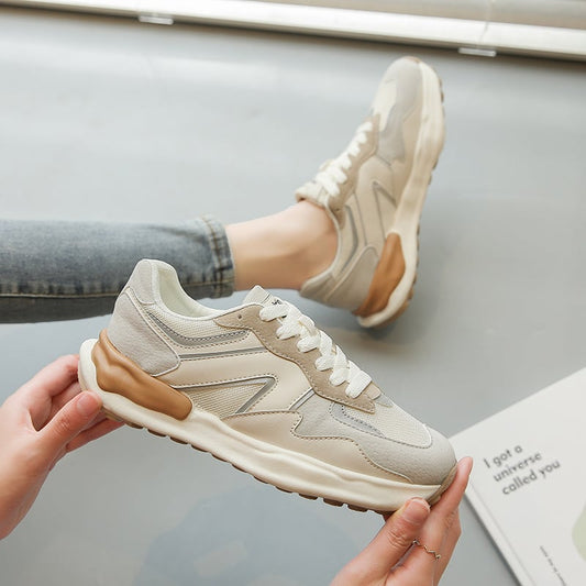 Damen Atmungsaktive Weiße Schuhe mit Plateauabsatz | Ideal für den Herbst