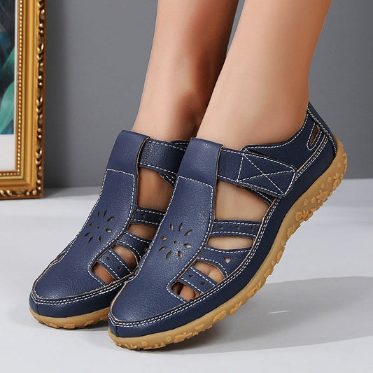 Damen Hohle Strandsandalen mit Klettverschluss | Ideal für den Sommer