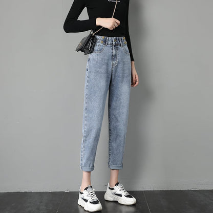 Weit geschnittene High-Waist-Jeans I Ideal für den Herbst