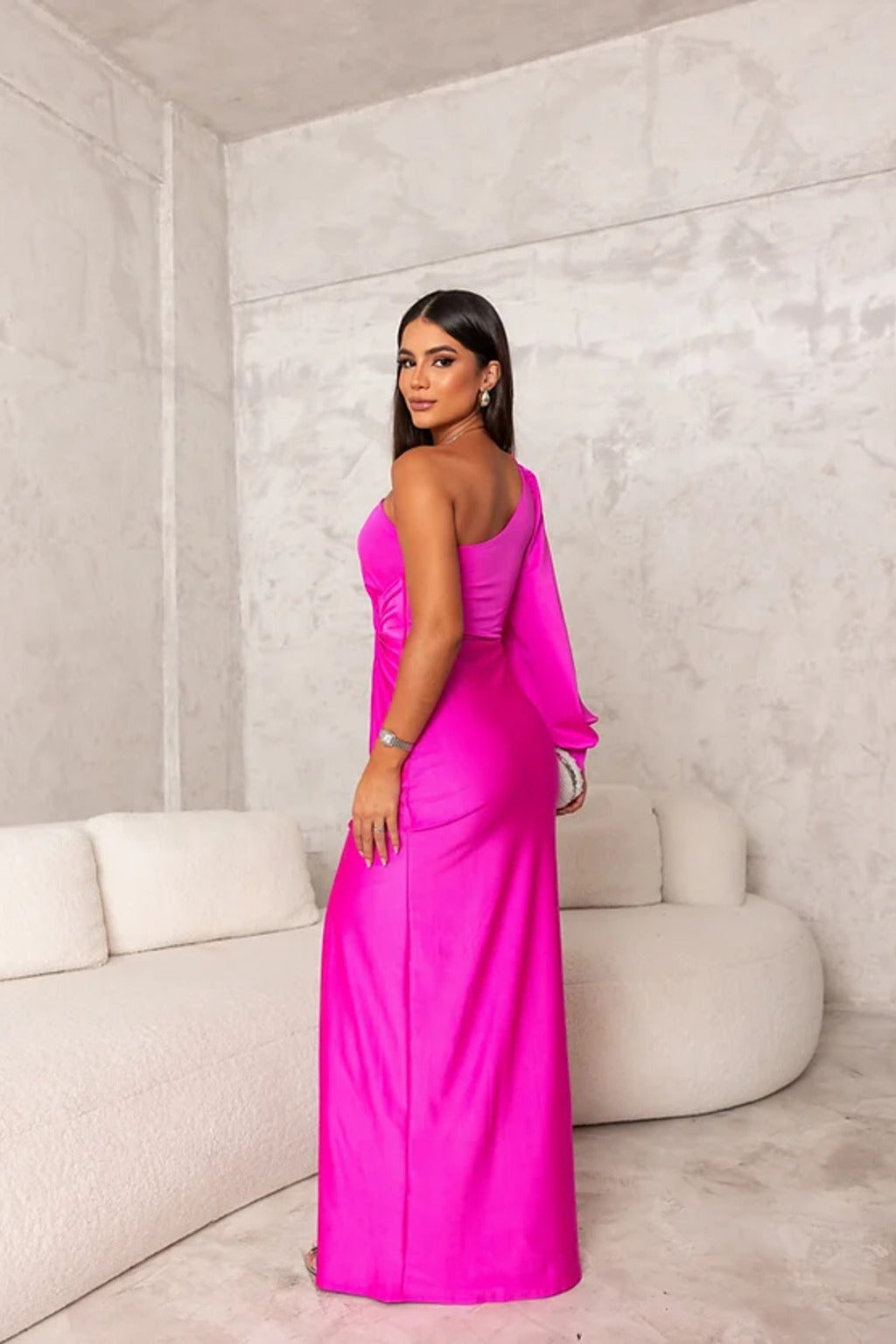 Fließendes Satin Midi-Party-Kleid mit Tailliertem Schnitt | Ideal für Frühling und Sommer
