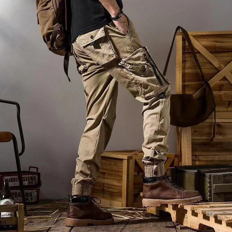 Herren Gerade Geschnittene Arbeitshose mit Kordelzug I Ideal für den Sommer