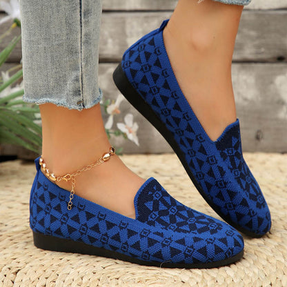 Atmungsaktive Gestrickte Flache Schuhe mit Rundspitze | Ideal für den Sommer