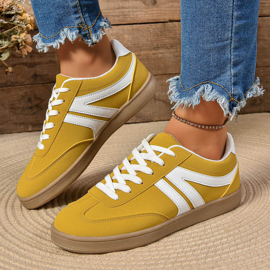 Schnür-Schuhe mit Runder Zehenpartie und PU-Obermaterial | Ideal für alle Jahreszeiten