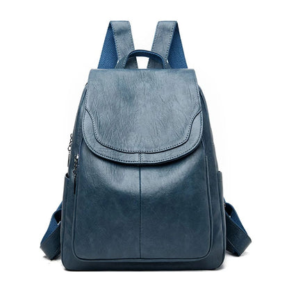 Anti-Diebstahl Kunstleder Rucksack mit RFID-Schutz und Versteckten Reißverschlüssen | Ideal für Frühling und Herbst