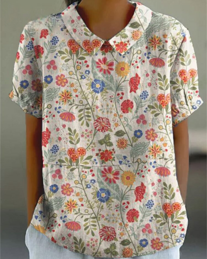 Langärmlige Bluse mit Blumenmuster | Ideal für Frühling und Herbst