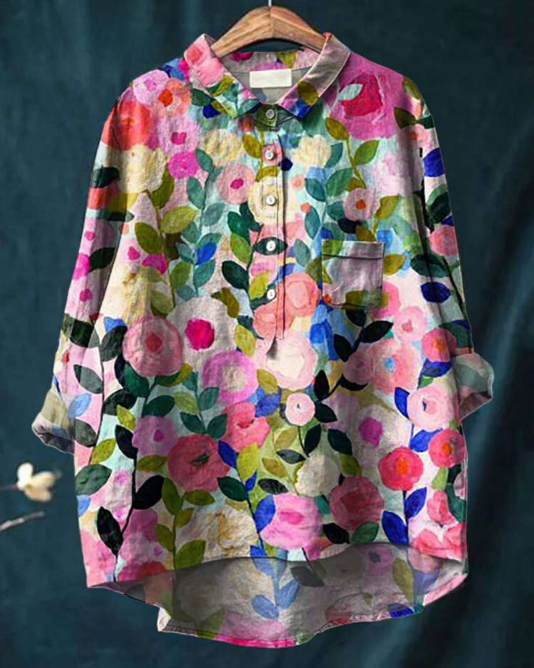 Bluse mit Blumenmuster aus leichtem Stoff | Ideal für Frühling und Sommer