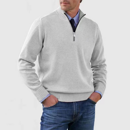 Herrenpullover mit halbem Reißverschluss I Ideal für Herbst und Winter