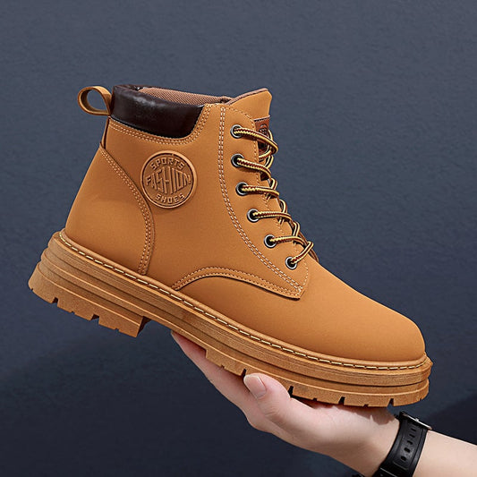 Wasserdichte PU-Leder Martin Stiefeletten mit Gummisohle | Ideal für den Winter