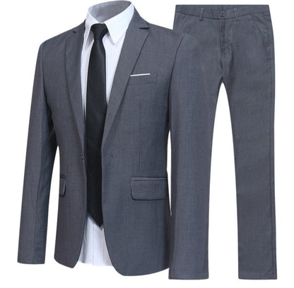 Herren Slim Fit Zwei-Teile Anzug mit Reverskragen | Ideal für Alle Jahreszeiten