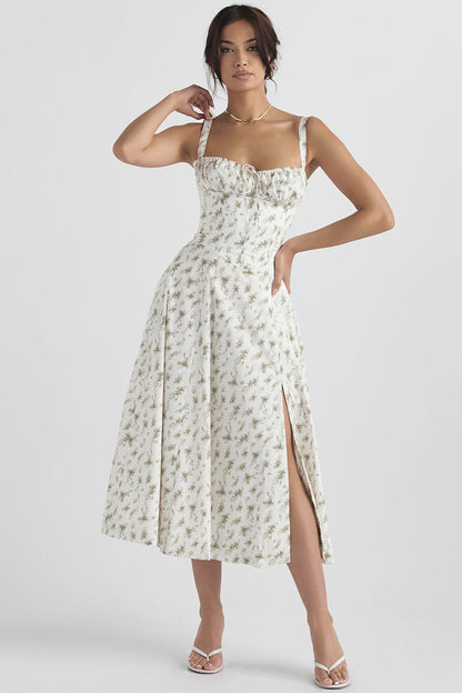 Blumengemustertes Damenkleid mit Riemen I Ideal für Frühling und Sommer