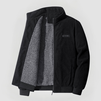 Cordjacke mit Sherpa-Futter und Praktischen Taschen I Ideal für Herbst und Winter