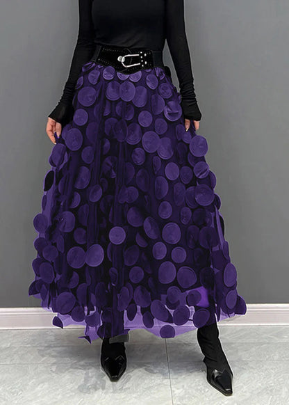 Tüllrock mit Polka-Dot-Muster und elastischem Bund | Ideal für Frühling und Herbst