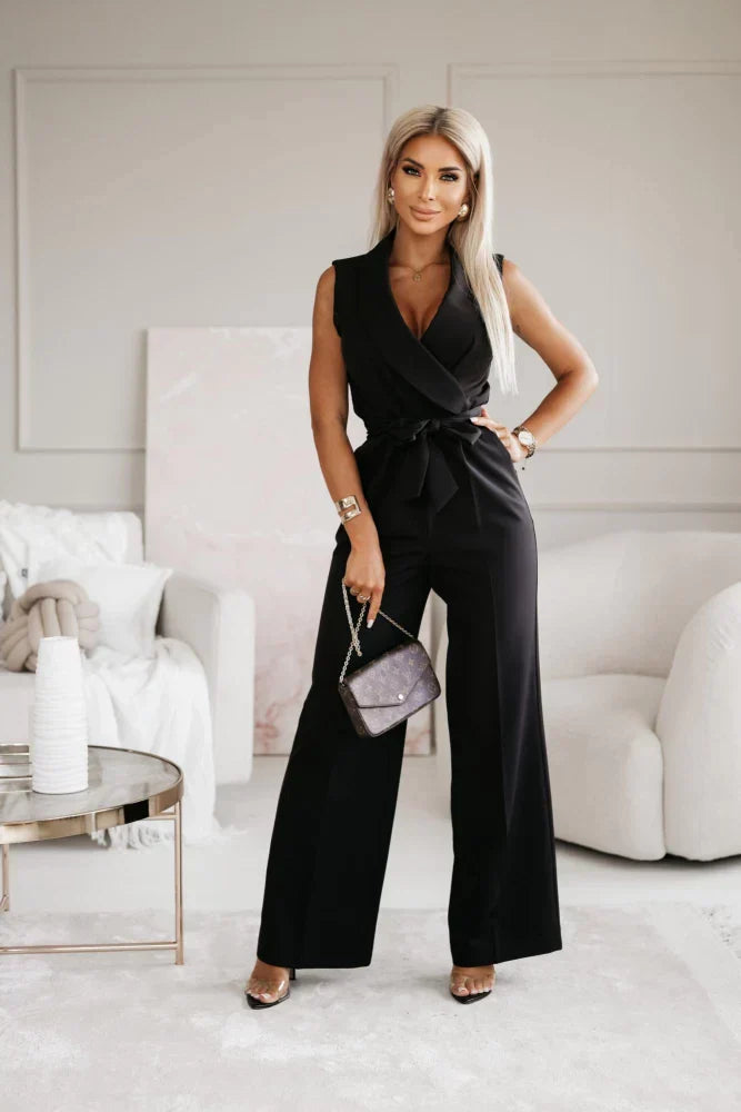 Ärmelloser Maßgeschneiderter Jumpsuit aus Hochwertigem Stoff | Ideal für Frühling und Sommer