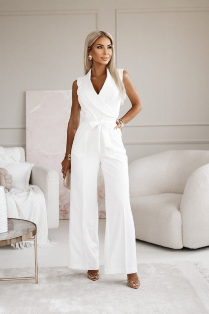 Ärmelloser Maßgeschneiderter Jumpsuit aus Hochwertigem Stoff | Ideal für Frühling und Sommer