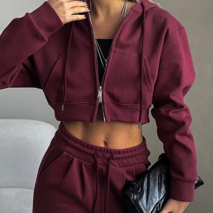 Zweiteiliges Set mit Kapuzenjacke und Schnürjogginghose | Ideal für den Herbst