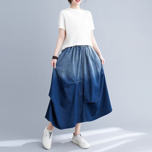 Verlaufs-Denimrock für Damen | Ideal für Frühling und Sommer