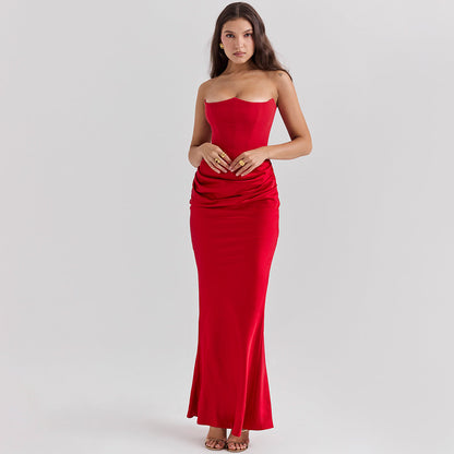Strapless Rückenfreies Langes Abendkleid Ideal für Frühling und Sommer