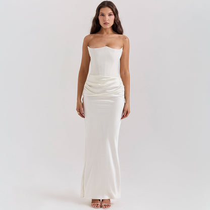 Strapless Rückenfreies Langes Abendkleid Ideal für Frühling und Sommer