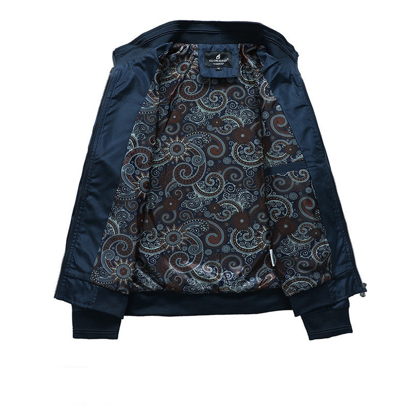 Herren Stehkragen-Reißverschlussjacke | Ideal für Frühling und Herbst