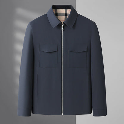 Herren Leichte Jacke mit Revers und Schlitztaschen | Ideal für Frühling & Herbst