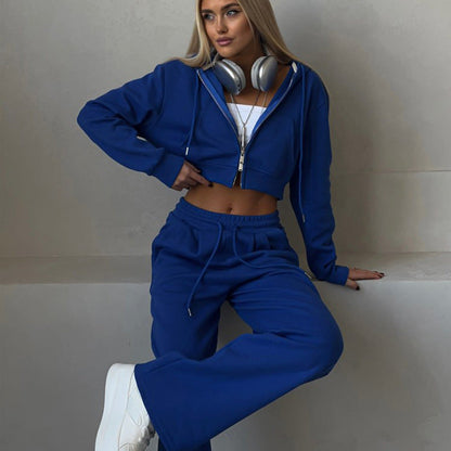 Zweiteiliges Set mit Kapuzenjacke und Schnürjogginghose | Ideal für den Herbst