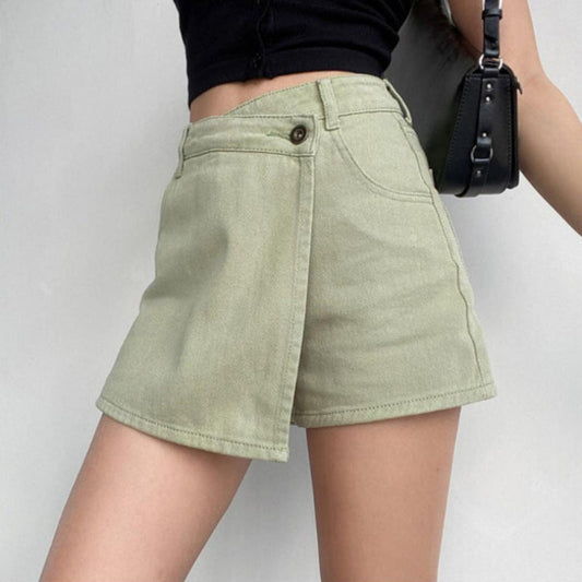 Asymmetrischer Denim Rock mit Weitem Schnitt | Ideal für Frühling und Sommer