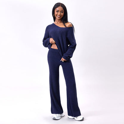 Strick Sunken Stripe Zwei-Teiliges Set mit langen Ärmeln | Ideal für den Herbst