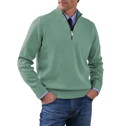 Herrenpullover mit halbem Reißverschluss I Ideal für Herbst und Winter