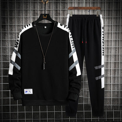 Colorblock Crew Neck Pullover & Lange Sportanzug Ideal für Frühling & Herbst