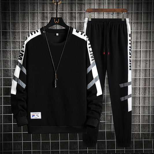 Colorblock Crew Neck Pullover & Lange Sportanzug Ideal für Frühling & Herbst