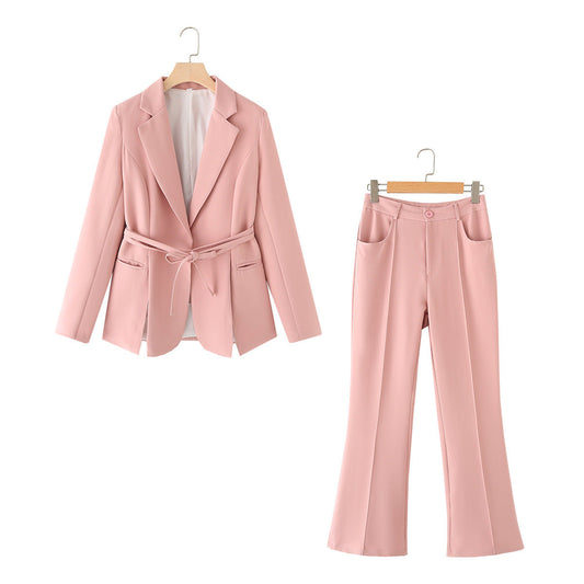 Gürtelblazer und Hose Set | Ideal für Frühling und Sommer