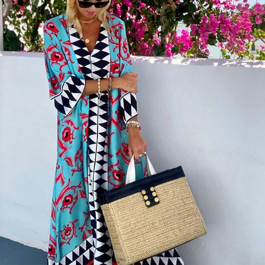 Bedrucktes Maxikleid mit Fließender Silhouette | Ideal für den Sommer
