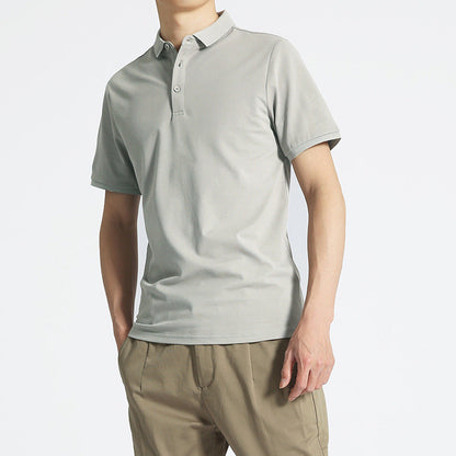 Herren Unifarbenes Kurzarm Lapel T-Shirt Ideal für Sommer