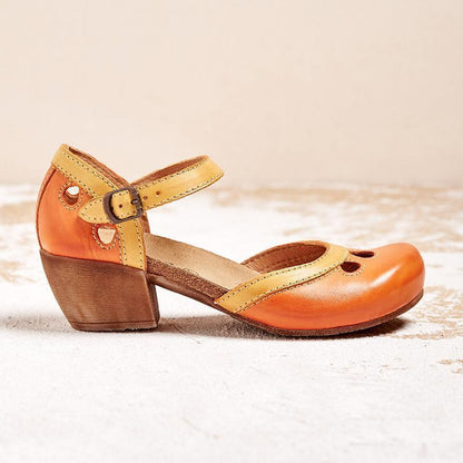 Sandalen mit Niedrigem Absatz, Knöchelriemen und Blockabsatz | Ideal für Frühling und Sommer
