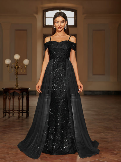 Langes Abendkleid mit Taillierter Passform und Fließendem Rock