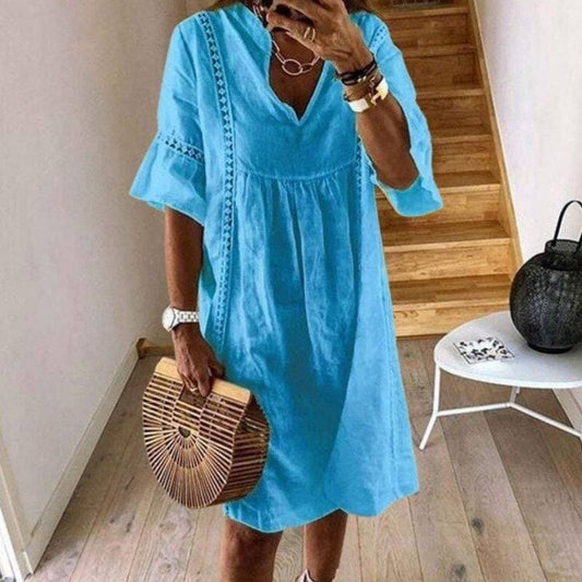 Fließendes Boho-Kleid mit Spitzendetails | Perfekt für den Sommer
