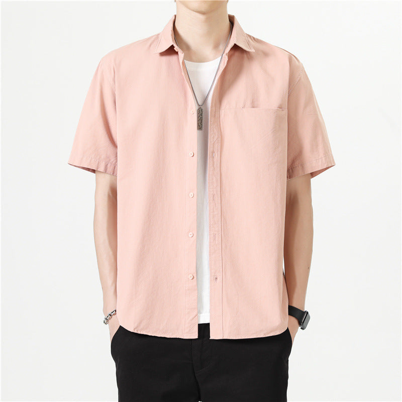 Herren Kurzarm Baumwoll-Shirt Mantel Ideal für Sommer